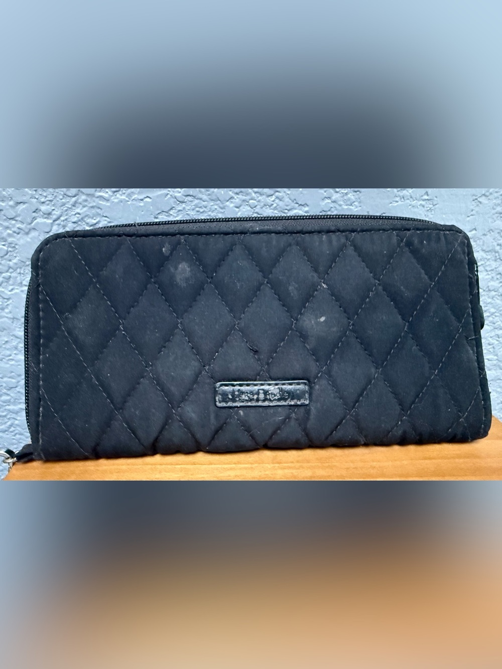 Vera Bradley Quilted Black Zip Wallet
